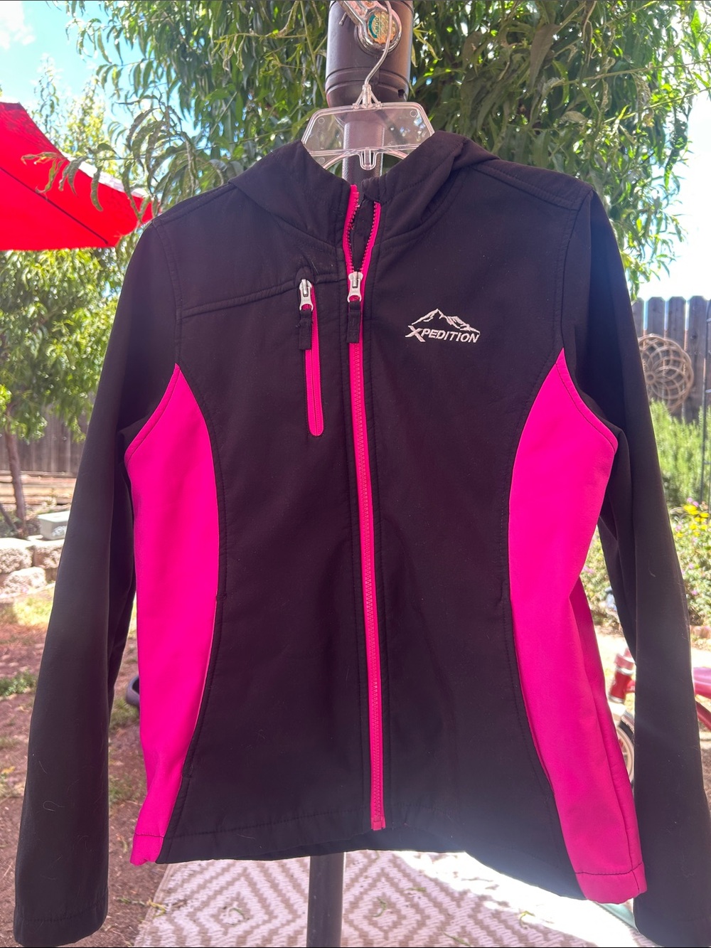 Xpedition Kids' Black & Hot Pink Hooded Utility Jacket
